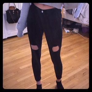 Black ripped jeggings